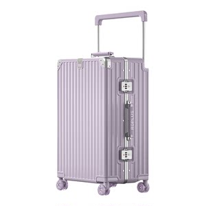 
Swiss Army Knife aluminum frame suitcase women's 20-inch boarding suitcase thickened wide trolley case large capacity pure PC suitcase