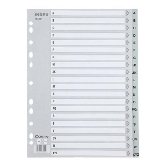 Chapter Index Paper Comix A4 11-Hole Index Paper - 20 Pages, Gray