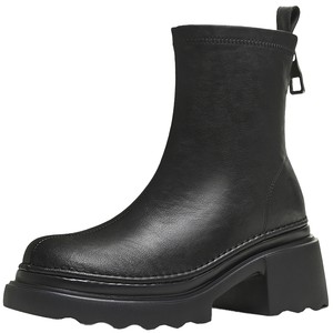 
Tianmeiyi thick-soled Chelsea stretch boots women's shoes plus velvet fashion boots leather short boots 2025 winter new style