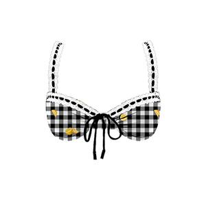 
atlanticbeach2024 new vacation swimsuit retro checked sexy split swimsuit fashion bikini