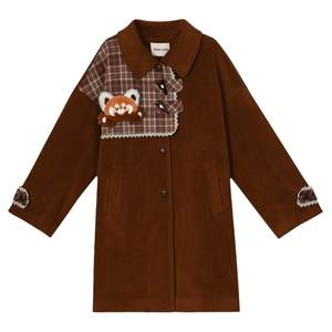 Mori Female Tribe Original Retro Meriden Yadan Wind Brown Mid -length Mid -length Master Woolen Waterproof Coat
