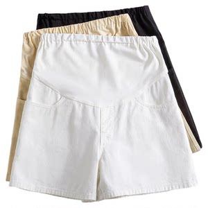 
Jingqi Maternity Shorts Summer Outerwear 2026 New White Jeans Thin Pregnancy Pants Women's Summer Wear for Pregnant Women