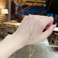 Цепочка до ключиц, универсальное ожерелье, расширенная подвеска из кварца, популярно в интернете, золото 18 карат, изысканный стиль
