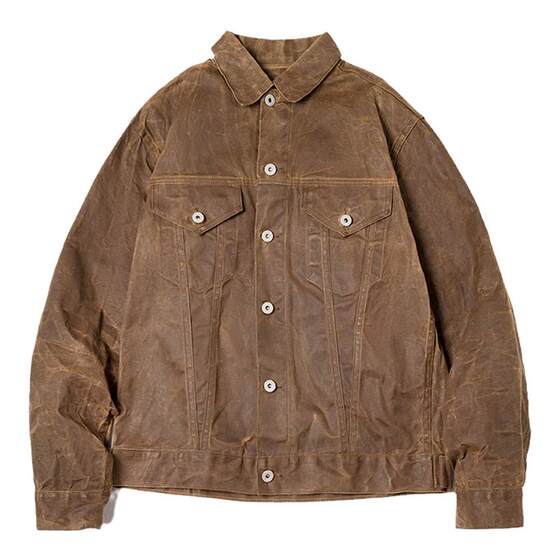 Madden workwear American retro canvas yellow petroleum wax jacket Ami khaki vintage hunting jacket men's spring