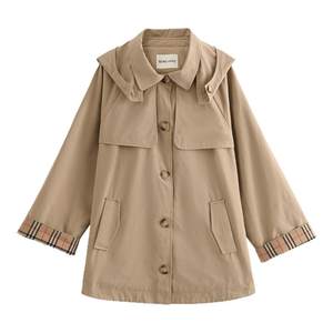 
Mori Women's Tribal Academy style hooded windbreaker jacket for women pure cotton autumn 2025 new small casual top spring