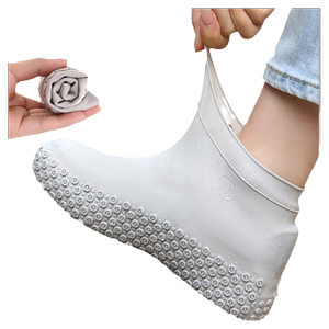 
Silicone Rain Shoe Cover Women's Waterproof, Anti-Slip Thickened Wear-resistant Portable Transparent Travel Rain Shoe Cover Men's Children's Foot Cover