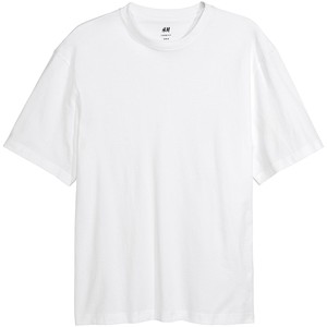 
HM men's and women's T-shirt autumn heavy cotton bottoming shirt with casual short-sleeved couple's top 0608945