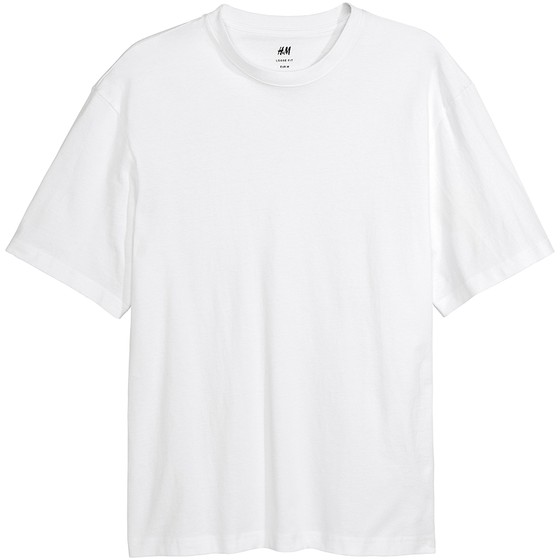 
HM men's and women's T-shirt autumn heavy cotton bottoming shirt with casual short-sleeved couple's top 0608945