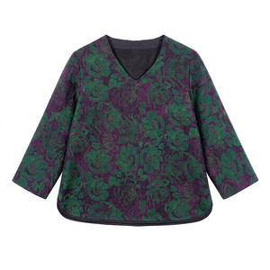 
[Lin Dian] Turtle crackle fragrant cloud yarn purple tone straight retro mulberry silk women's top T-shirt 565-2