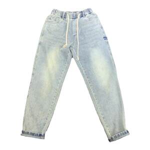 American retro high street Make old water washing light -colored jeans Men's fashion trend versatile leisure pants Haron pants
