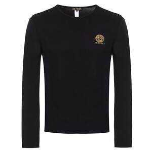 VERSACE/Versey Toses Men's long -sleeved round neck T -shirt AUU01007 A232741