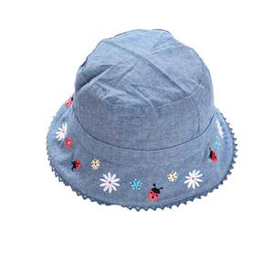 
Children's spring and summer pure cotton denim sun hat girl baby thin sun hat baby fisherman hat basin hat