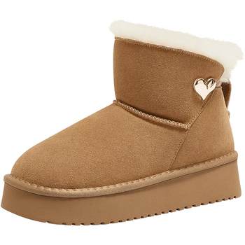 Camel Women's Shoes Fashionable Snow Boots Plus Velvet Thickened Cotton Shoes