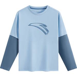 
Anta Children's Fake Two-Piece Long Sleeve T-Shirt丨Pure Cotton 25-year New Style for Men and Girls Long Sleeve School Children's Top