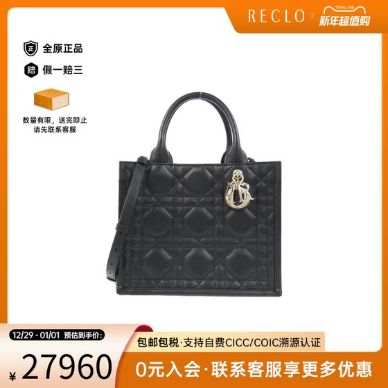 中古DIOR迪奥女包A级95新Dior Book Tote Small车缝线单肩手提包