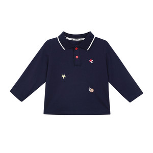 
Little O Dad Baby Boy Baby Long Sleeve T-Shirt Spring and Autumn Category A 2026 New Embroidered Baby POLO Top