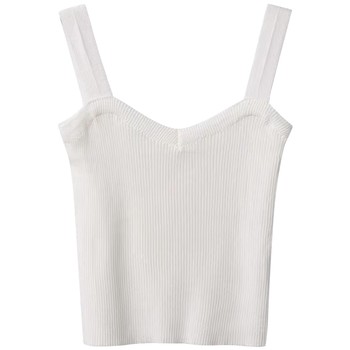 V-neck knitted camisole bottoming shirt plus size fat mm