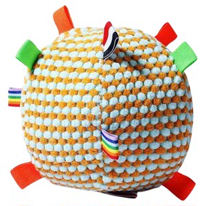 
Dog vocal toy, pet training soft ball, tossing bell, cat and dog holding rope ball, resistant to chewing and grinding teeth, self-entertainment to relieve boredom