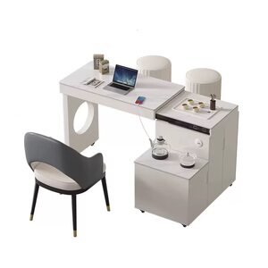 
Slate tea table modern simple household small tea table telescopic removable tea table and chair office balcony tea table