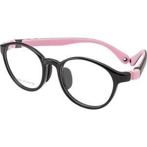 
Children's silicone screwless myopia glasses round frame for men and women with degree anti-blue light ultra-light student eye frame
