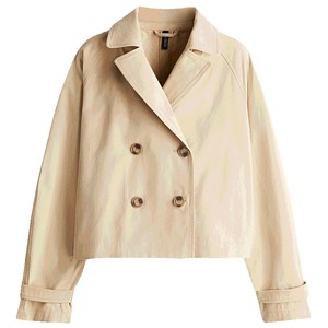 
HM 2025 Autumn New Women's Short Trench Coat Long Sleeve 1259401