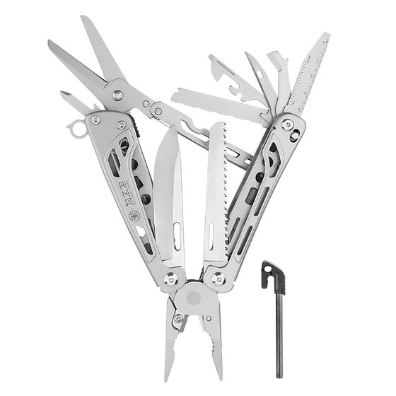 
The multi-functional tool pliers outdoor folding knife emergency camping D2 steel large scissors Swiss army knife