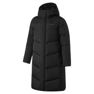 
LINING Li Ning fitness series men's duck down knee-length hooded down jacket AYMU095-1