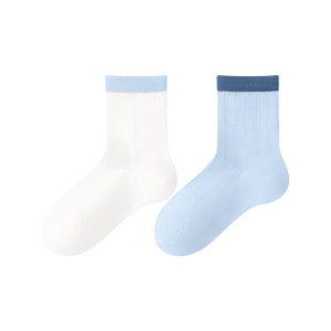 Children's Socks Boys Summer Thin Cotton 100 Cotton Class A Mesh Breathable Antibacterial Girls Student Mid-Tube Socks