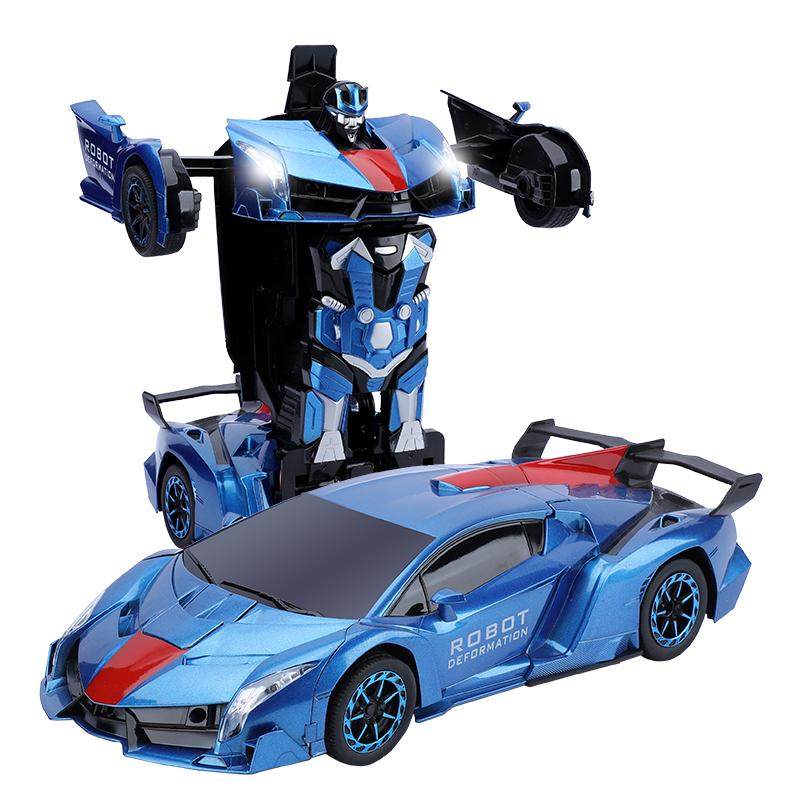 Highttoy Voiture Télécommandée Transformable – Robot 2 En 1, Détection Geste, 2.4GHz, Lumières, Musique, 360°, Rechargeable, Cadeau 3-12 Ans