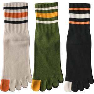 
Uchida four-season mid-tube five-finger socks men's pure cotton high-tube five-toe socks anti-odor couples women's winter socks