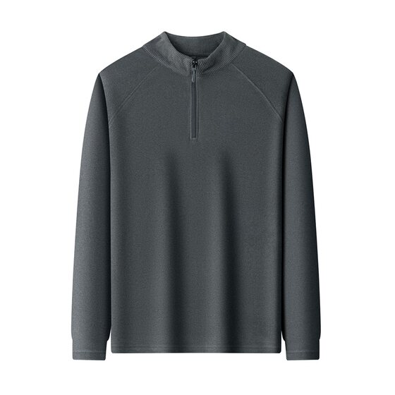 
Double-sided German velvet sweatshirt men's winter warm zipper half-high neck bottoming shirt ragdolls sleeves T-shirt grinding solid color inner wear