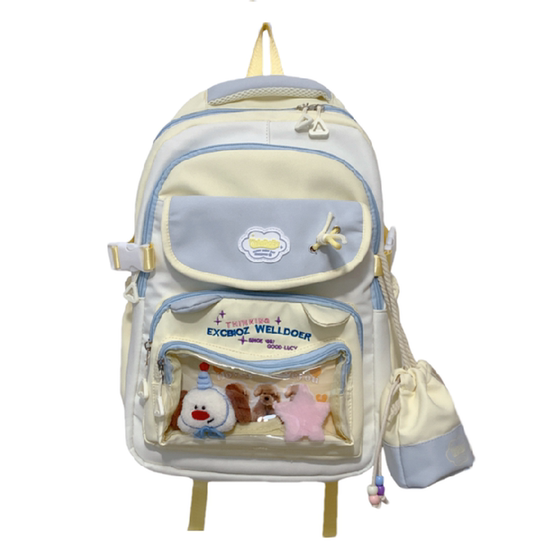 
2025 New Korean Dopamine School Bag Junior High School Girls Pain Bag High-Looking Primary School Students and High School Students Backpack Women