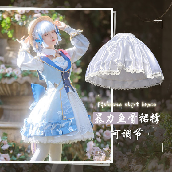 Lolita裙撑暴力可调节鱼骨撑花嫁半身衬裙洛丽塔cosplay短款内搭