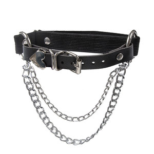 Asian culture punk wind leather sexy thighs ring hot girl personalized heart -shaped chain leg chain adjustable hanging sock leg ring
