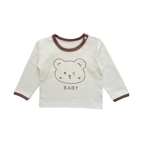 
Baby long-sleeved T-shirt pure cotton spring and autumn bottoming shirts for men and women baby clothes children's autumn clothes thin tops autumn clothes