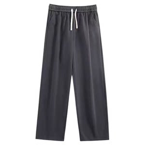 
American quick-drying spring and autumn cotton and linen sports pants men's loose straight summer thin casual wide-leg men's long pants