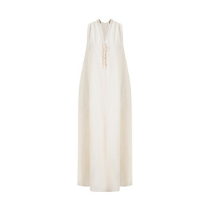 
UNSPOKEN Halter Neck V-neck Dress Women's 2026 Summer New Sleeveless Loose Simple Design A-Line Long Skirt