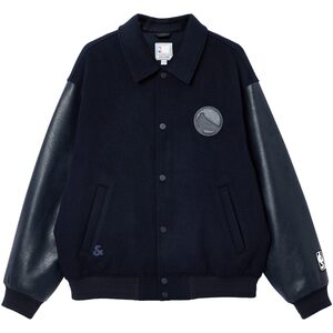 
Jack Jones men's spring woolen coat 2026 trendy NBA co-branded lapel snap-button long-sleeved coat