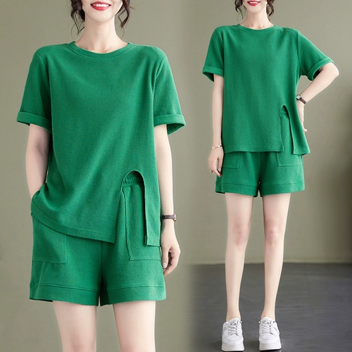 Спортивный костюм, летняя одежда, модный комплект, коллекция 2023, оверсайз, в западном стиле