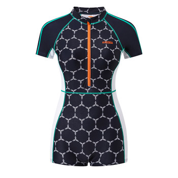 AXESEA one-piece flat horn swimsuit conservative women