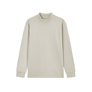 
hansca double-sided brushed plush half turtleneck bottoming shirt men's T-shirt long-sleeved autumn and winter warm inner mid-collar sweatshirt
