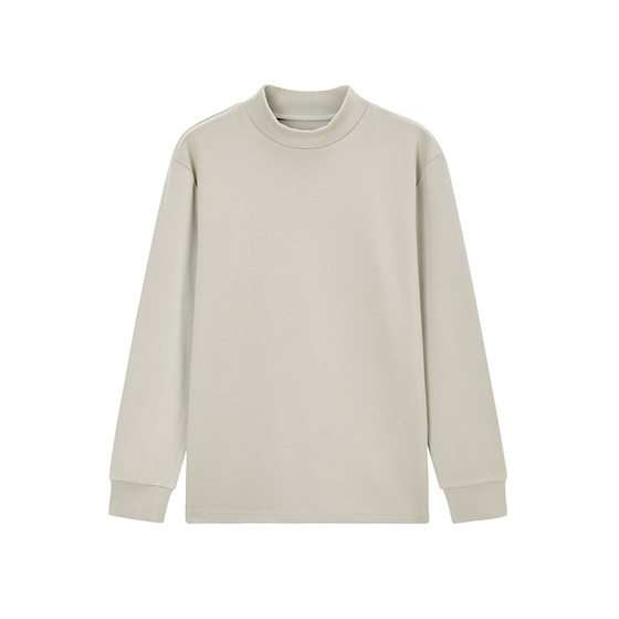 
hansca double-sided brushed plush half turtleneck bottoming shirt men's T-shirt long-sleeved autumn and winter warm inner mid-collar sweatshirt