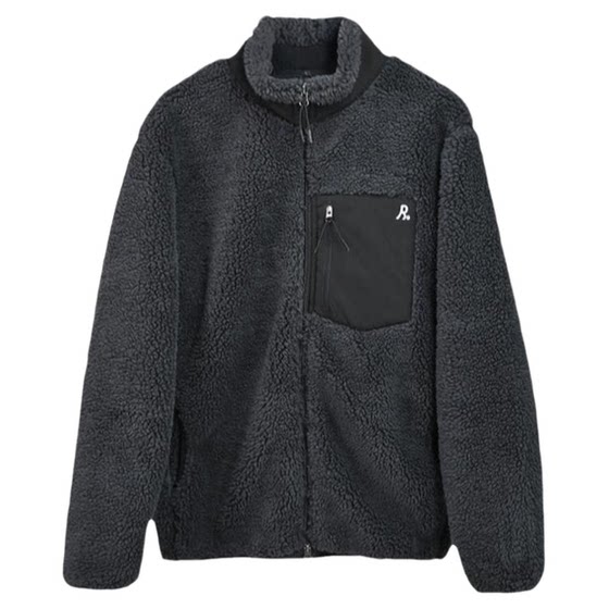 
2025 winter RE men and women couples thick cotton clothing stand collar warm imitation sherpa jacket trendy versatile casual jacket