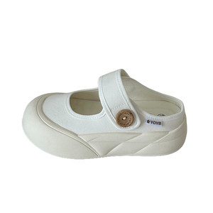 
Hanri Store Half Slippers Women's 2025 New Mary Jane Board Shoes Versatile White Shoes Thick-soled Canvas Shoes