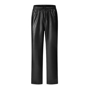 
2025 new leather pants for men with velvet thickened waterproof work clothes for middle-aged and elderly people wearing loose leather pants for men