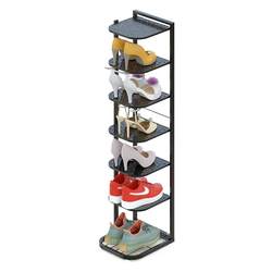 Multi-layer shoe rack small narrow space-saving iron panel