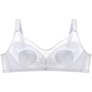 
Women's underwear with large breasts, small summer ultra-thin rabbit ear cup bra without steel rings, gathered on top of the sexy bra for secondary breasts