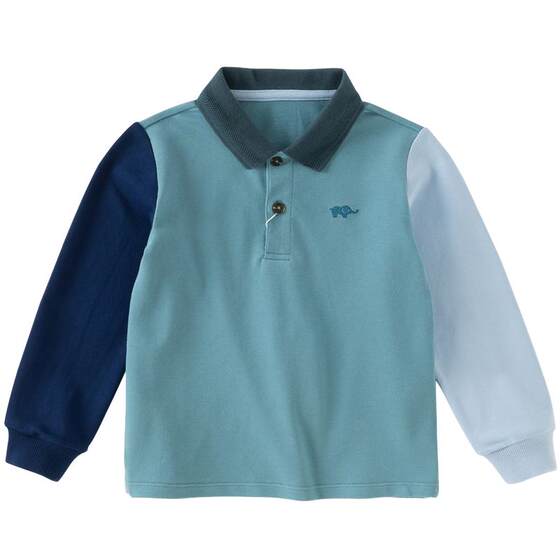 
David Bella children's long-sleeved polo shirt 2026 boys' contrasting color T-shirt medium and large children's new spring elastic top