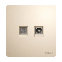 Delixi Official Flagship Store Switch Socket Cable Tv Telephone 86 Type Home Concealed Wall 821 Gold