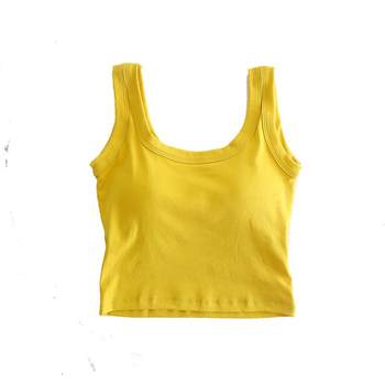 Black women's spring and summer short vest sleeveless t-shirt